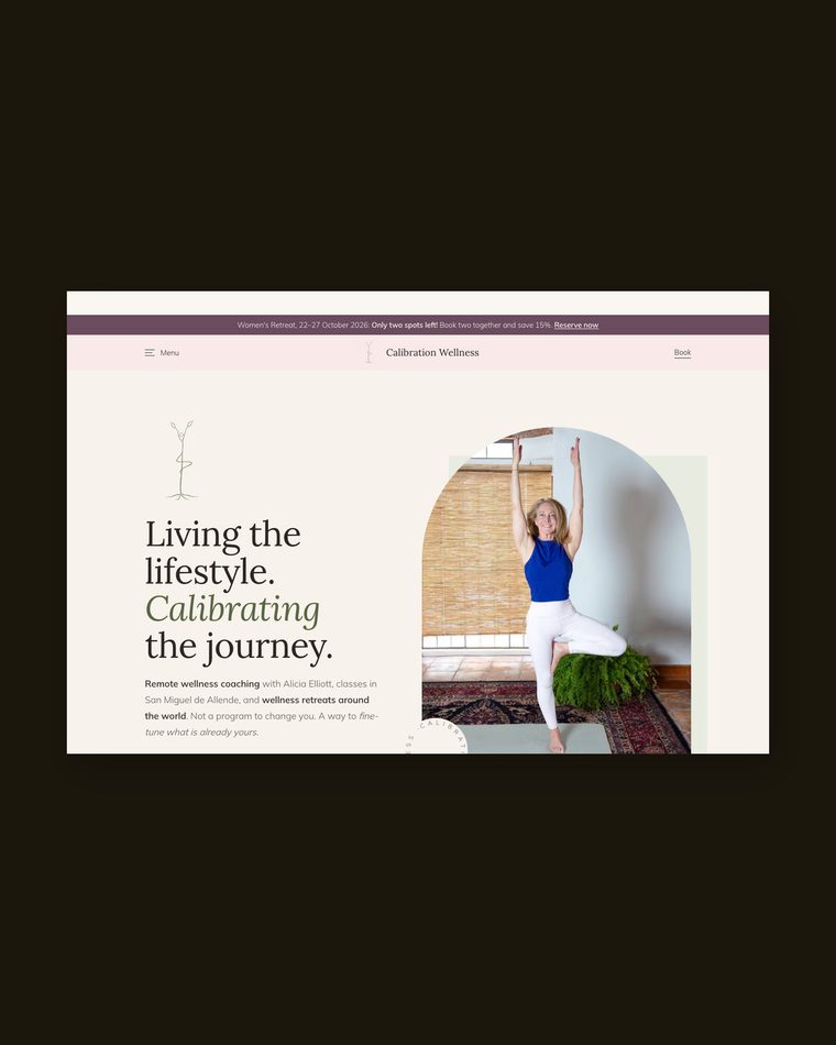 The Calibration Wellness website